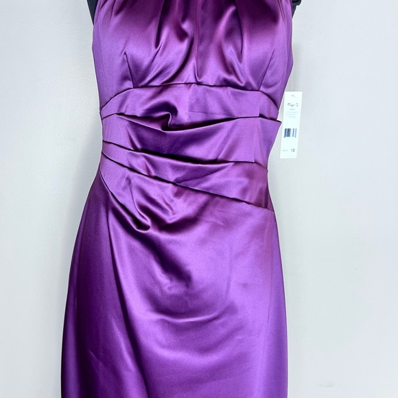 Eliza J Violet Satin Midi Dress - Picture 6 of 7